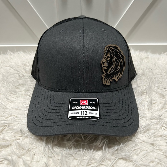 Lion Head Laser Engraved Richardson 112 Trucker Hat. - Picture 2 of 8